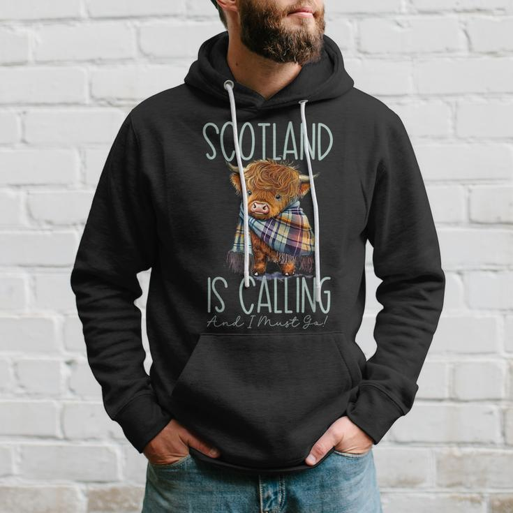 Scotland Is Calling And I Must Go Highland Cow Hoodie Gifts for Him