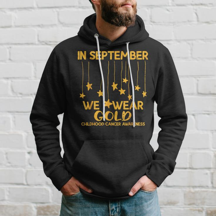 In September We Wear Gold Childhood Cancer Awareness Ribbon Hoodie Gifts for Him