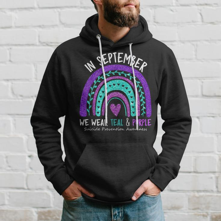 In September We Wear Teal & Purple Suicide Awareness Ribbon Hoodie Gifts for Him