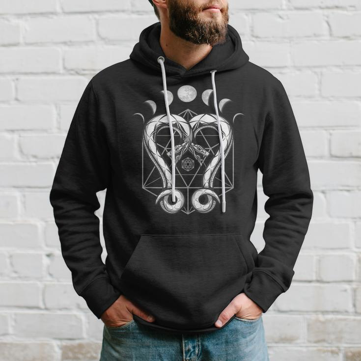 Serpent Moon Phase Astrology Snake Darkwave Mystic Tattoo Hoodie Gifts for Him