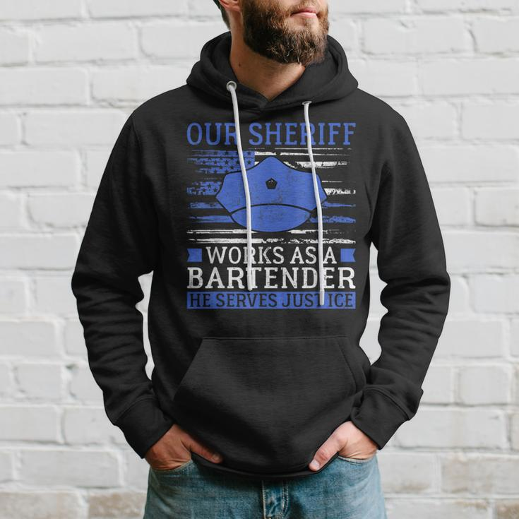 Our Sheriff Serves Justice Police Joke Police Hoodie Gifts for Him
