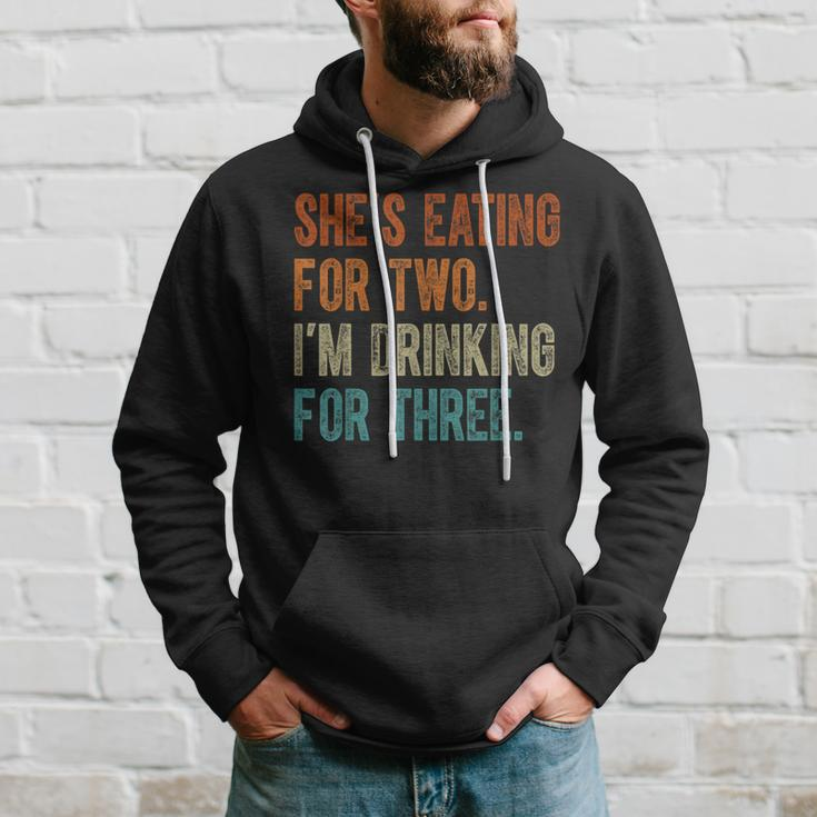 Shes Eating For Two Im Drinking For Three Fathers Day Hoodie Gifts for Him