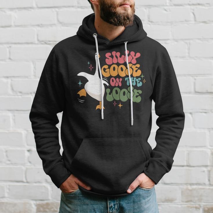Silly Goose On The Loose Retro Groovy Silly Goose Club Hoodie Gifts for Him