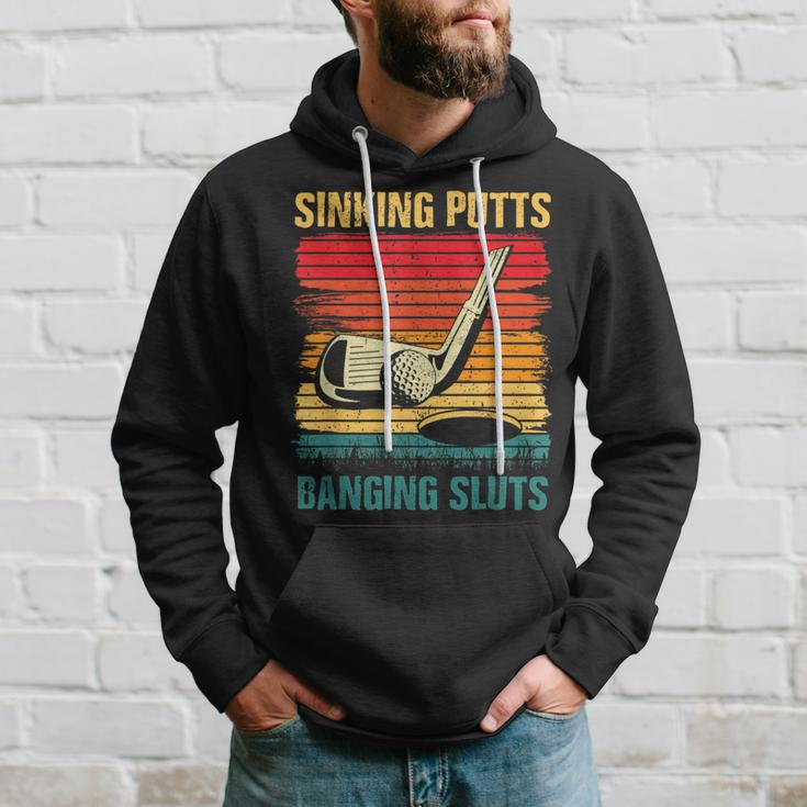 Sinking Putts Banging-Sluts Golf Player Coach Vintage Sport Hoodie Gifts for Him