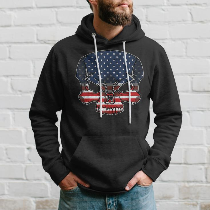 Skull American Flag 4Th Of July Cool Skeleton Patriotic Patriotic Funny Gifts Hoodie Gifts for Him