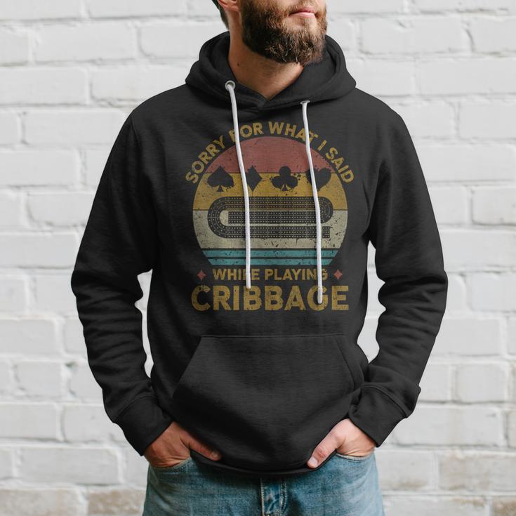 Sorry For What I Said Vintage Cribbage Board Game Hoodie Gifts for Him