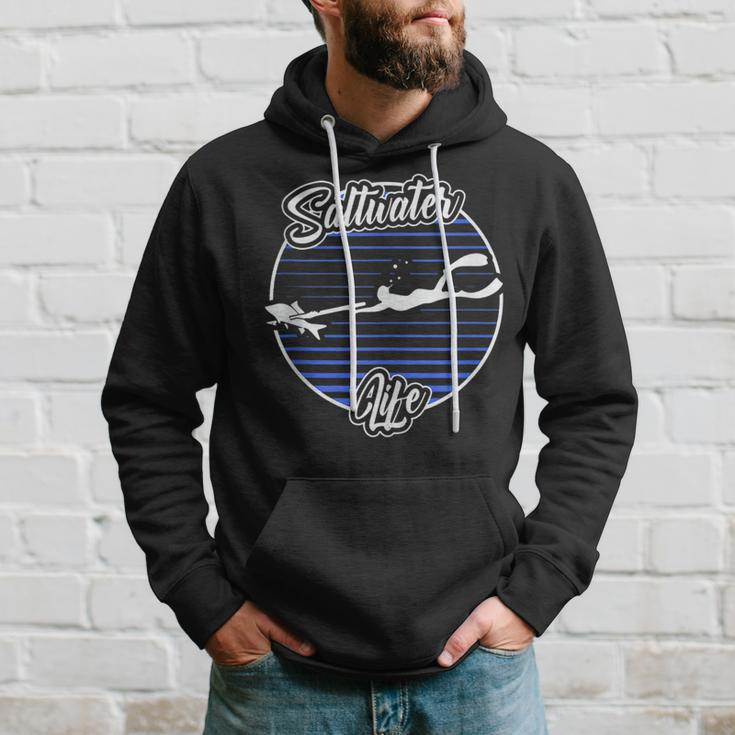 Spearfishing Saltwater Life Underwater Freediving Fishing Hoodie Gifts for Him