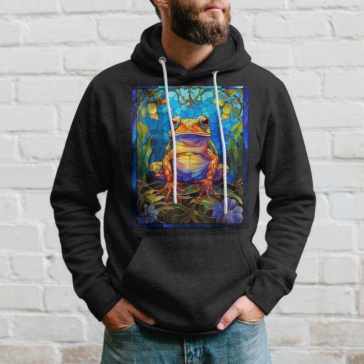 Stained Glass Style African Bullfrog Hoodie Gifts for Him