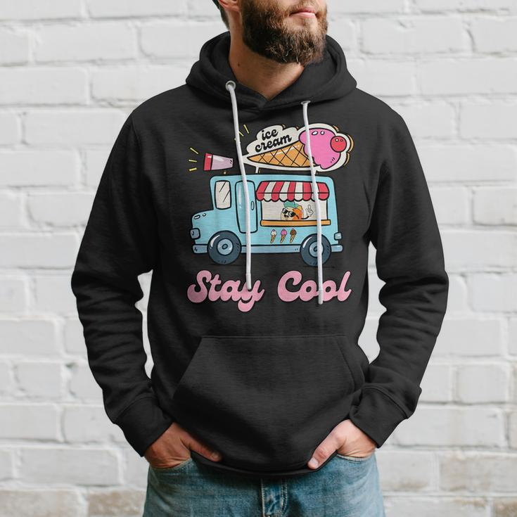 Stay Cool Ice Cream Van Summer Beach Vacay Ice Cream Cone Hoodie Gifts for Him