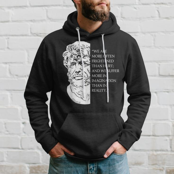 Stoicism Seneca Stoic Philosophy Quote Reality Hoodie Gifts for Him
