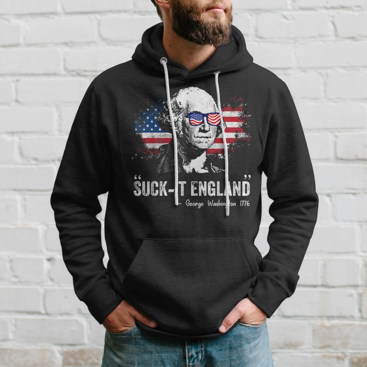 Suckit England Funny 4Th Of July George Washington 1776 1776 Funny Gifts Hoodie Gifts for Him
