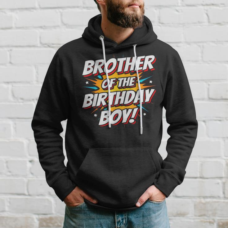 Superhero Party Comics Birthday Brother Of Birthday Boy Funny Gifts For Brothers Hoodie Gifts for Him