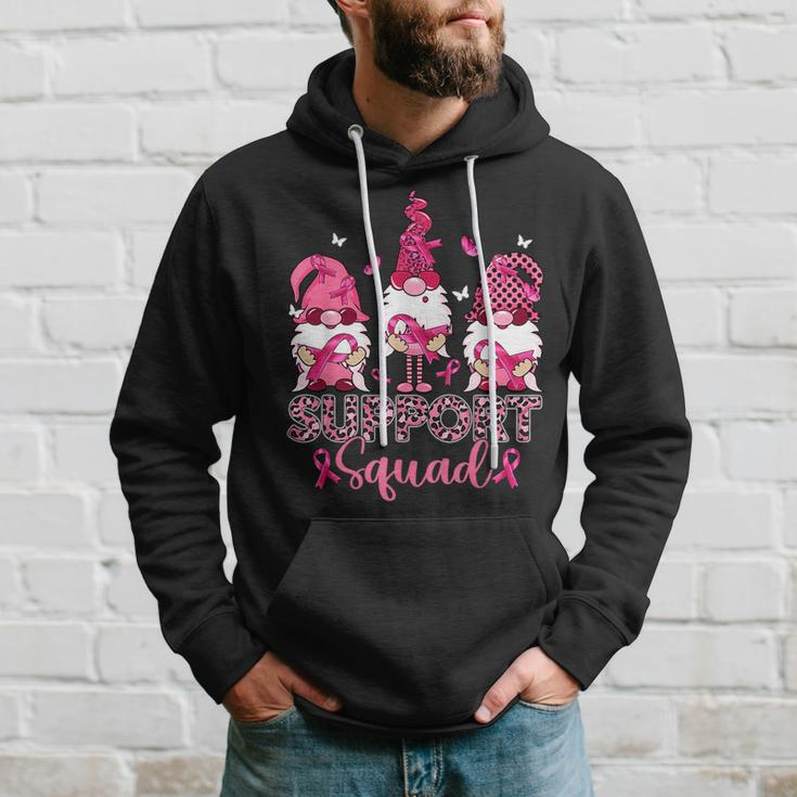 Support Squad Gnome Pink Warrior Breast Cancer Awareness Breast Cancer Awareness Funny Gifts Hoodie Gifts for Him