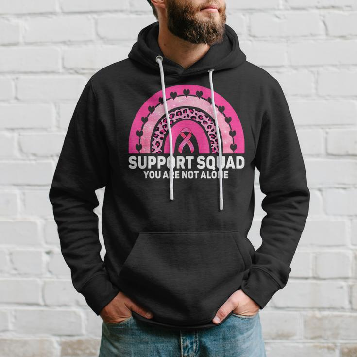 Support Squad Pink Ribbon Warrior Breast Cancer Awareness Breast Cancer Awareness Funny Gifts Hoodie Gifts for Him