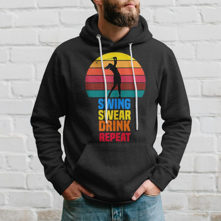 Swing Swear Drink Repeat Funny Golfer Golf Lovers Quote Golf Funny Gifts Hoodie Gifts for Him