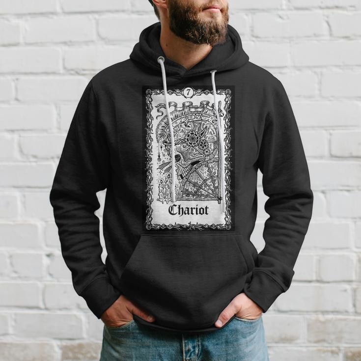 Tarot Card The Chariot Skull Goth Punk Magic Occult Tarot Hoodie Gifts for Him