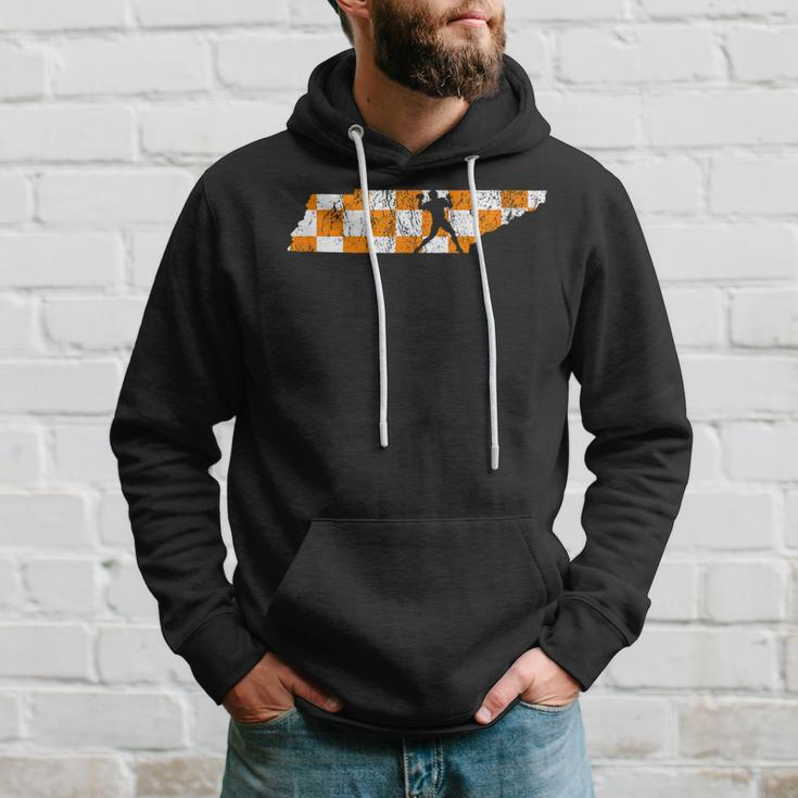 Tennessee State Flag Knoxville Orange Quarterback Outline Hoodie Gifts for Him