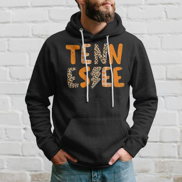 Tennessee State Flag Orange Plaid Leopard Hoodie Gifts for Him