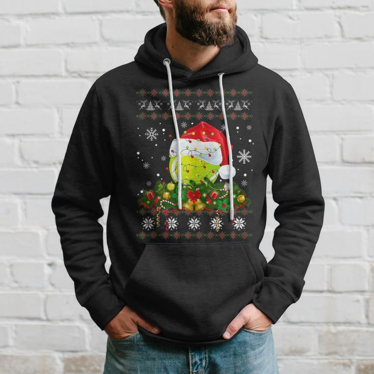 Tennis Ugly Sweater Christmas Pajama Lights Sport Lover Hoodie Gifts for Him