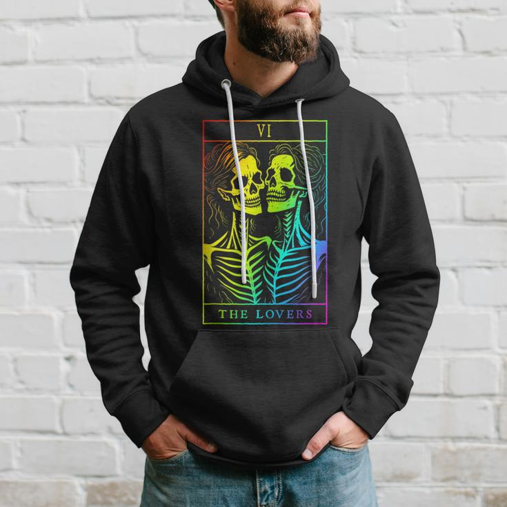 The Lovers Tarot Card Occult Goth Lesbian Skeleton Halloween Hoodie Gifts for Him