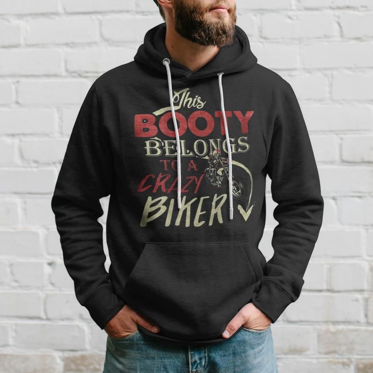 This Booty Belongs To A Crazy Biker Funny Biker Hoodie Gifts for Him