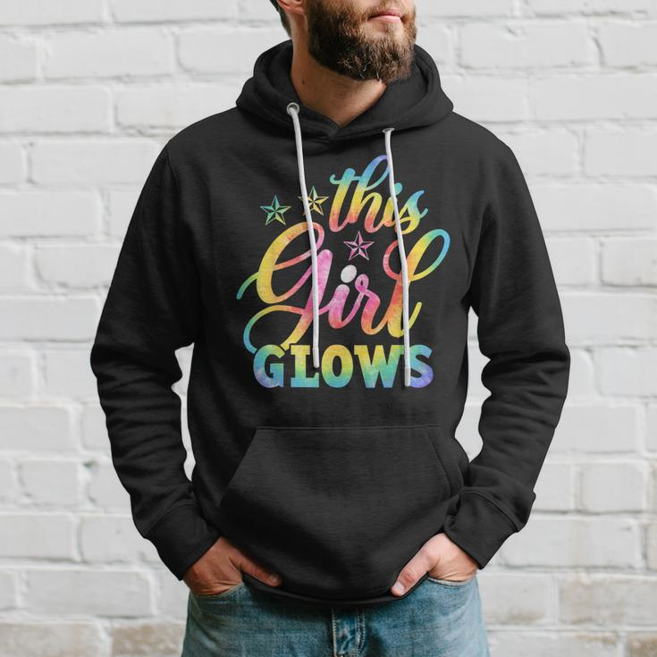 This Girl Glows Design For Kids & Adults Tie Dye 80S Themed Hoodie Gifts for Him