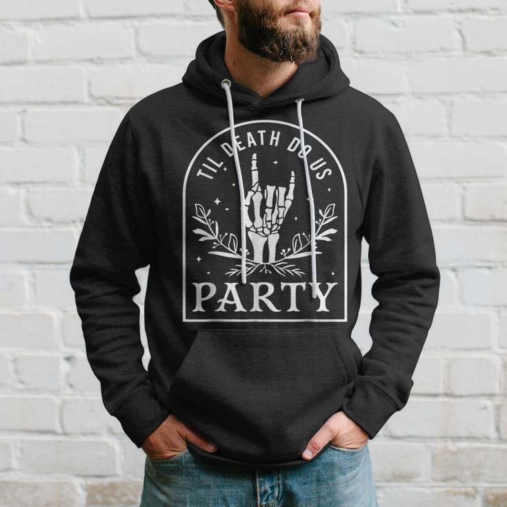 Til Death Do Us Party Retro Halloween Bachelorette Matching Hoodie Gifts for Him
