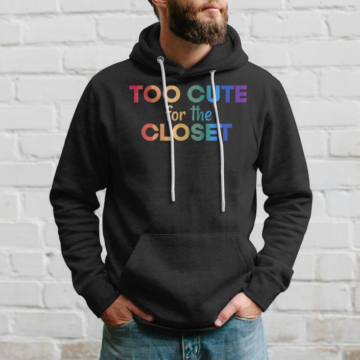 Too Cute For The Closet Gay Lesbian Trans Pride Hoodie Gifts for Him