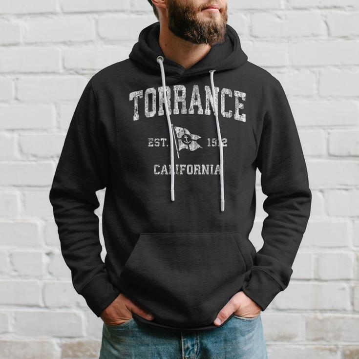 Torrance California Ca Vintage Boat Anchor Flag Design Hoodie Gifts for Him