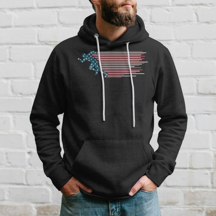 Track And Field Running Usa American Flag Marathon Runner Hoodie Gifts for Him
