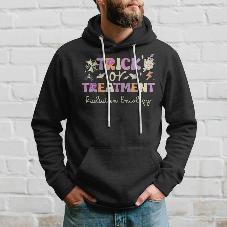 Trick Or Treatment Halloween Radiation Oncology Rad Therapy Hoodie Gifts for Him