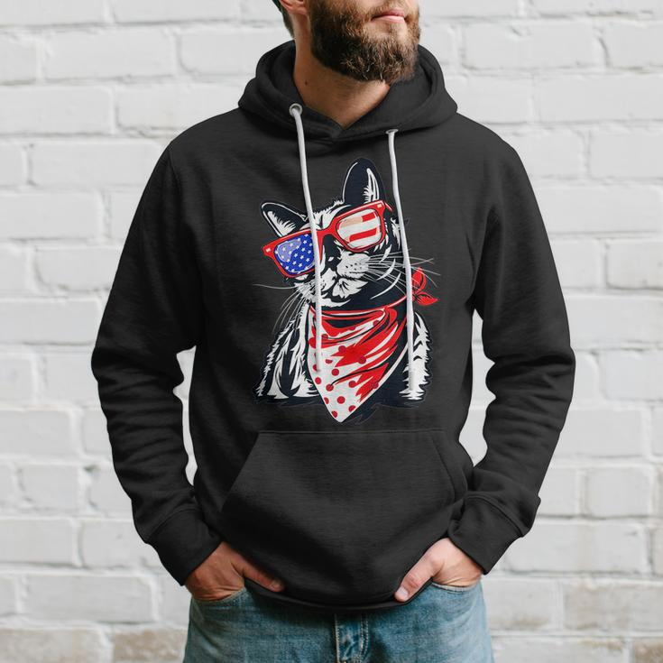 Tuxedo Cat 4Th Of July Patriotic Gift Adults Kids Hoodie Gifts for Him