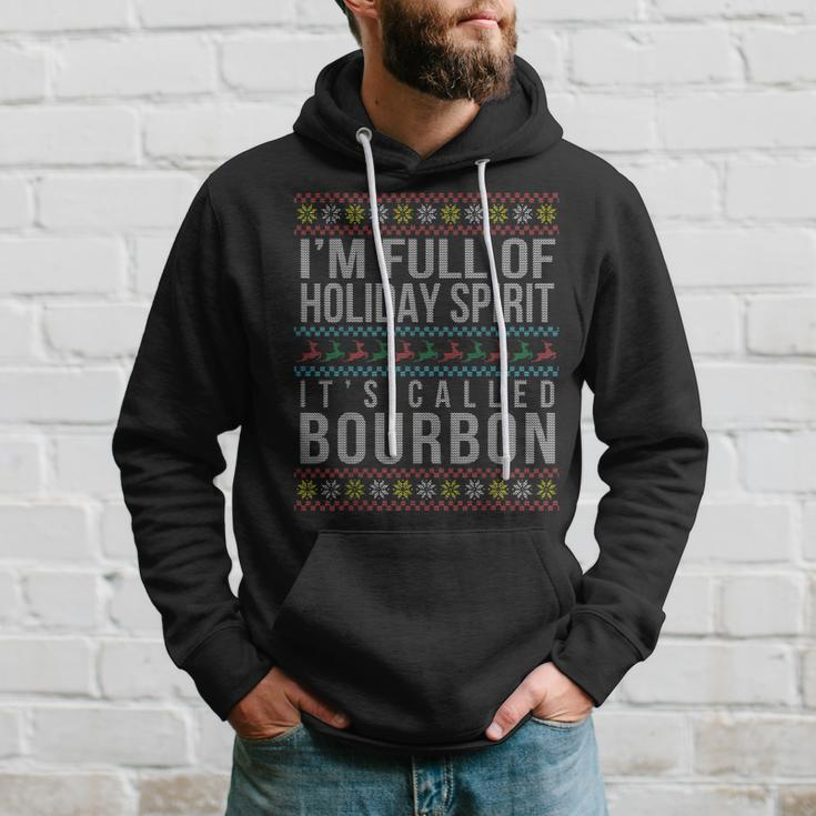 Ugly Christmas Drinking Bourbon Holiday Party Hoodie Gifts for Him