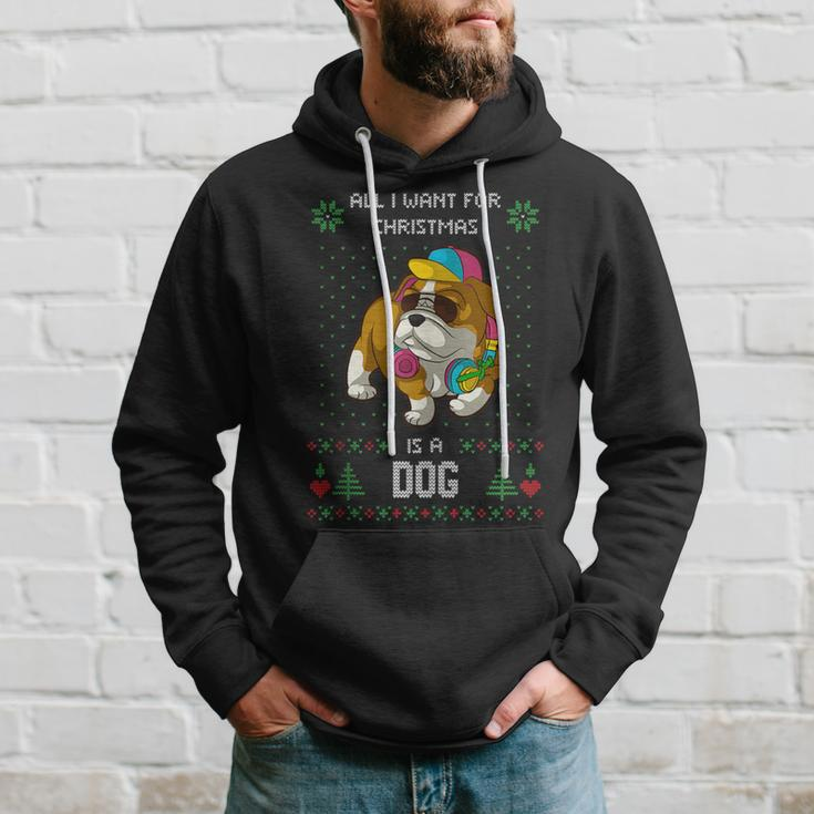 Ugly Christmas Sweater Bully American Bulldog Dog Hoodie Gifts for Him