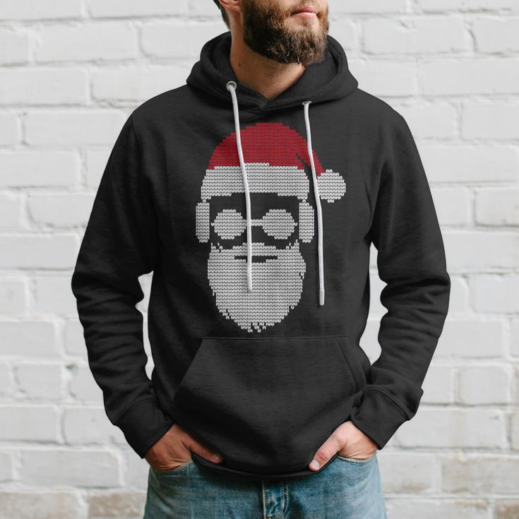 Ugly Christmas Xmas Sweater Cool Hipster Santa Claus Present Hoodie Gifts for Him