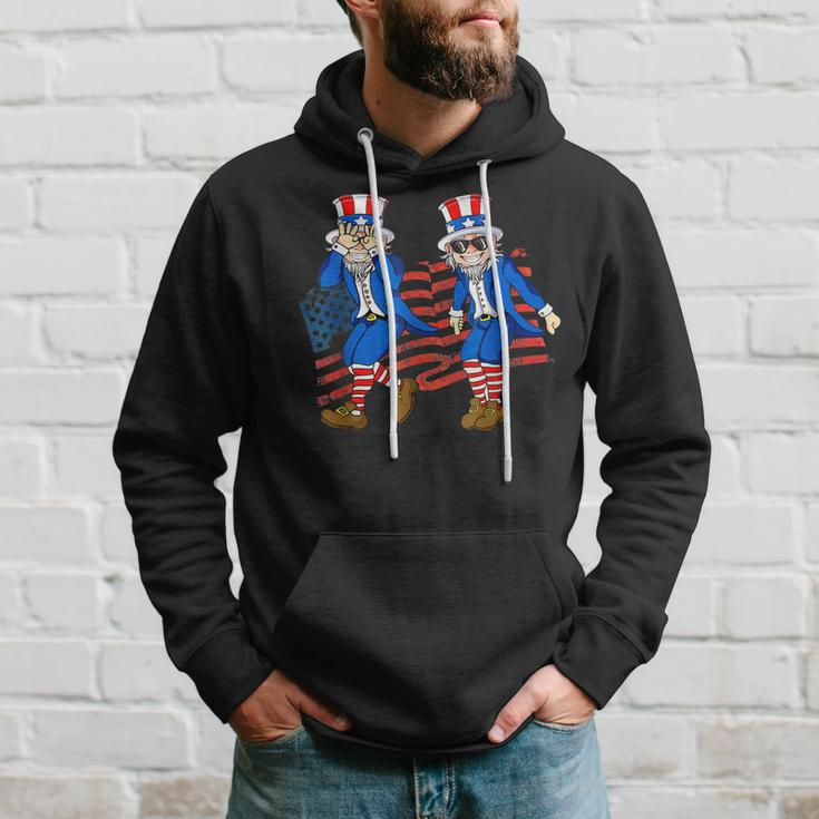 Uncle Sam Griddy Dance Funny 4Th Of July American Flag Hoodie Gifts for Him