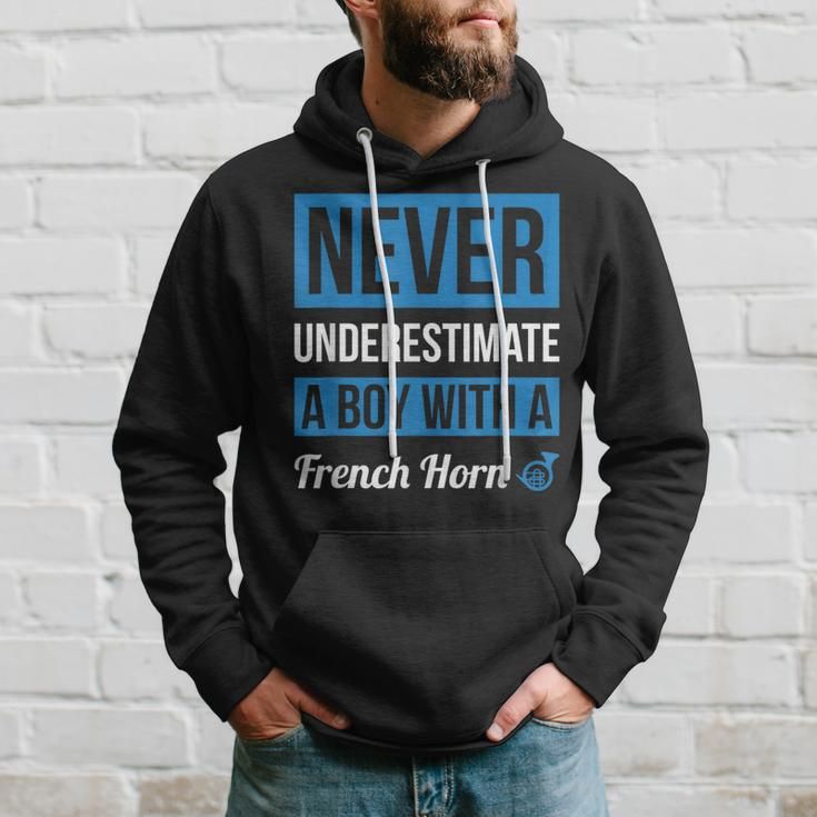 Never Underestimate A Boy With A French Horn Boys Hoodie Gifts for Him