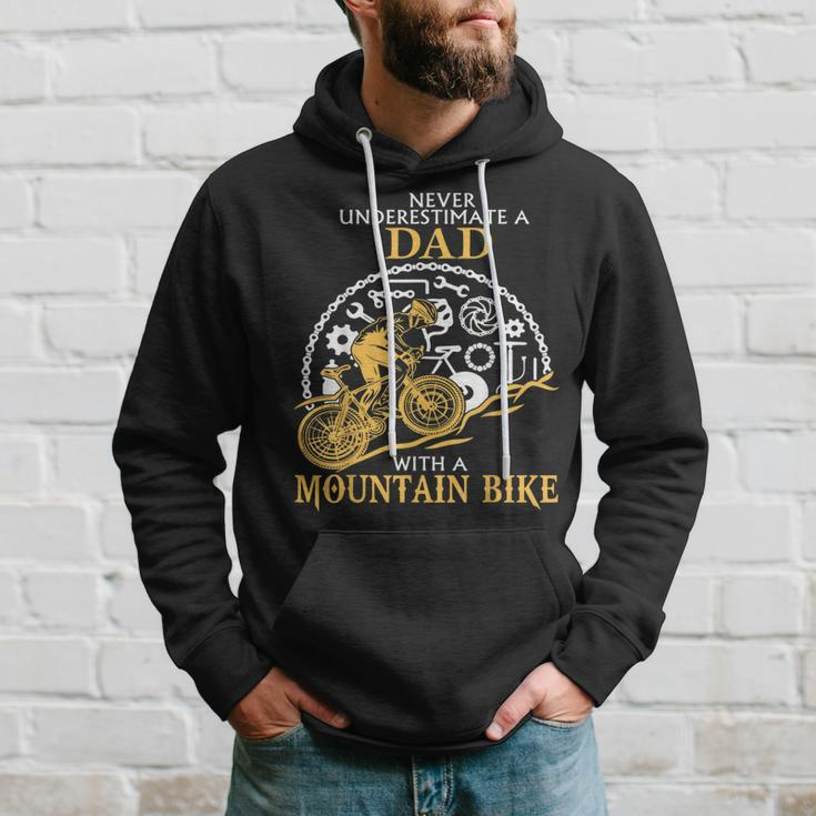 Never Underestimate A Dad With A Mountain Bike DadHoodie Gifts for Him