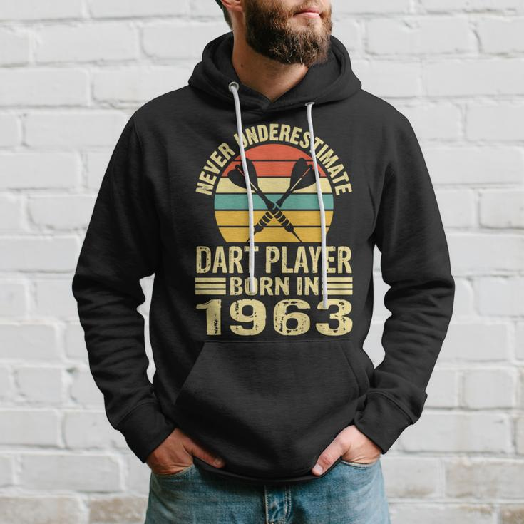 Never Underestimate Dart Player Born In 1963 Dart Darts Hoodie Gifts for Him