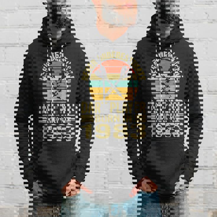 Never Underestimate Dart Player Born In 1983 Dart Darts Hoodie Gifts for Him