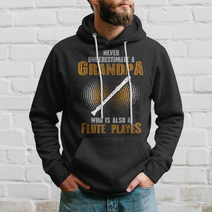 Never Underestimate Grandpa Who Is Also A Flute Player Hoodie Gifts for Him