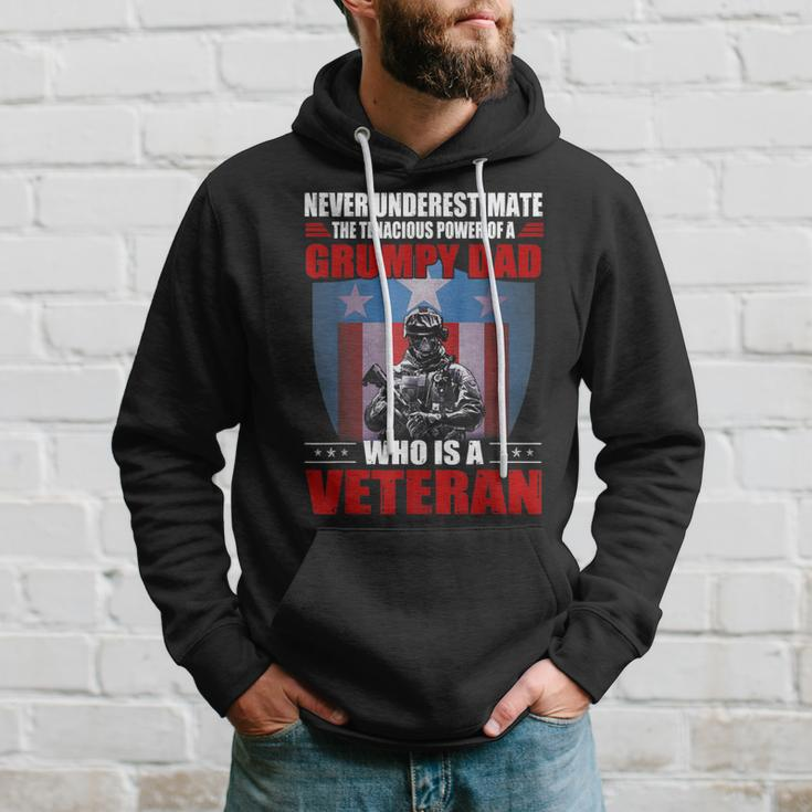 Never Underestimate A Grumpy Dad Who Is A Veteran Xmas Hoodie Gifts for Him