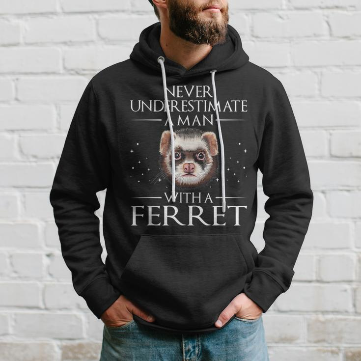 Never Underestimate A Man With A Ferret Ferret Daddy Hoodie Gifts for Him