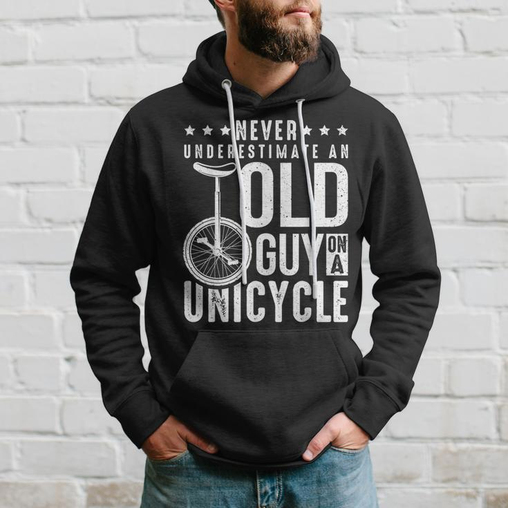 Never Underestimate An Old Guy On A Unicycle Hoodie Gifts for Him