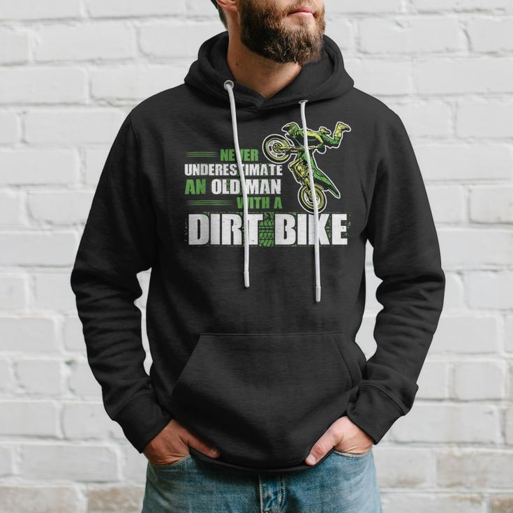Never Underestimate An Old Man With A Dirt Bike Dirt Bikes Hoodie Gifts for Him