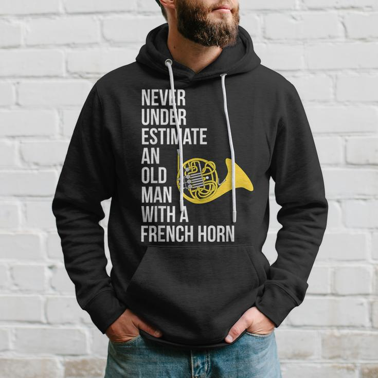Never Underestimate An Old Man With A French Horn Hoodie Gifts for Him