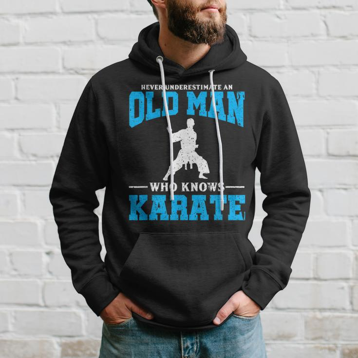 Never Underestimate An Old Man Karate Hoodie Gifts for Him
