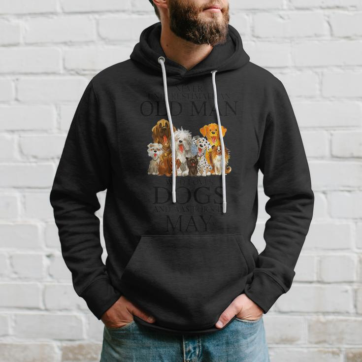Never Underestimate An Old Man Who Loves Dogs Born In May Hoodie Gifts for Him