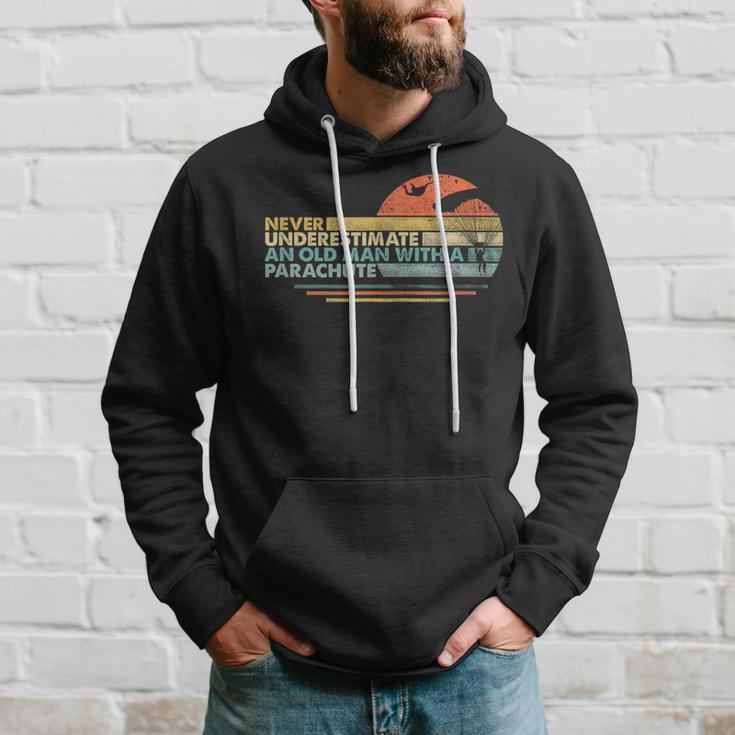 Never Underestimate Old Skydiver Hoodie Gifts for Him