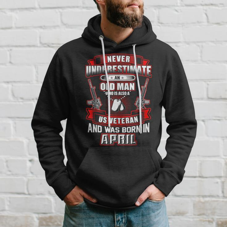 Never Underestimate An Old Us Veteran Born In April Hoodie Gifts for Him